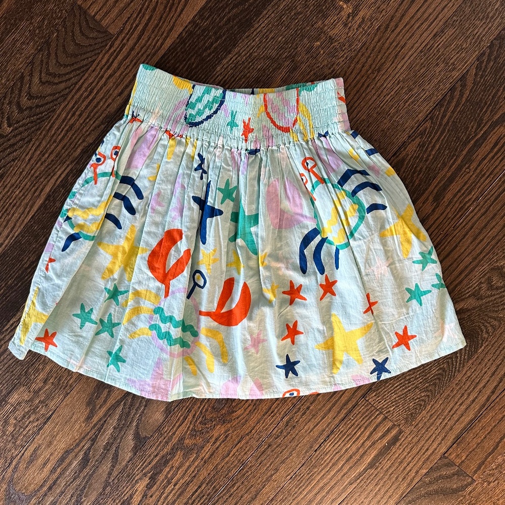 STELLA MCCARTNEY Kids Girls Printed Pleated Cotton Skirt 10Y